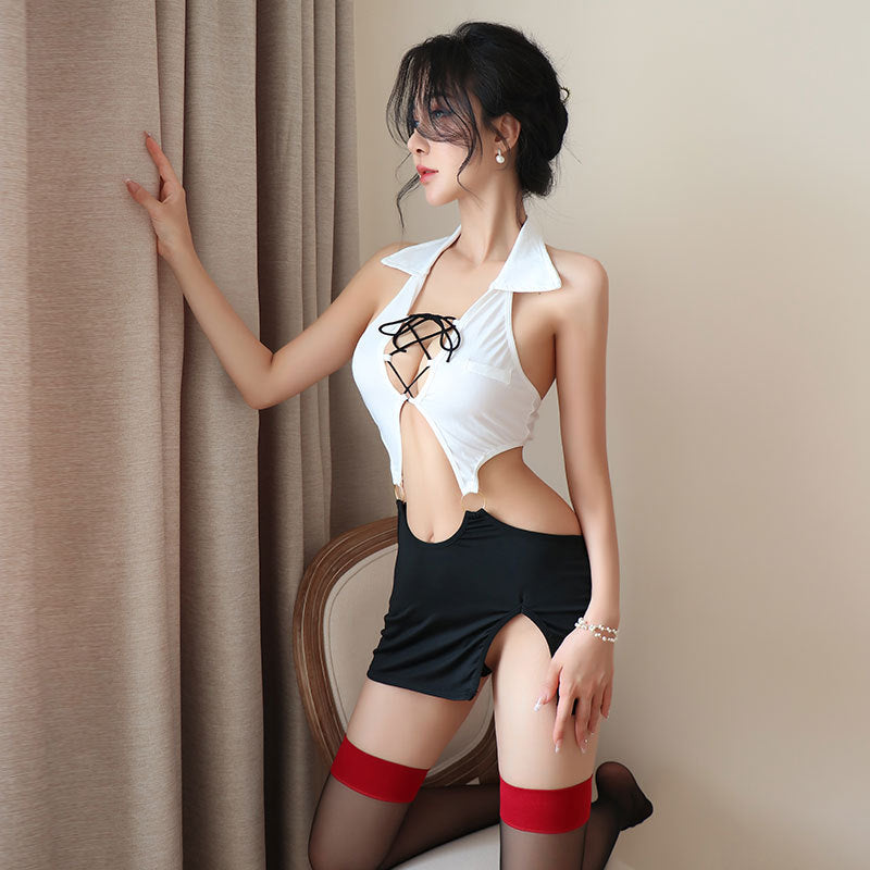 Image of Long night, long sexy lingerie, sexy secretary, buttocks skirt, role-playing nightclub, no uniform, seduction costume, 1934